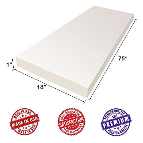  Upholstery Visco Memory Foam Sheet- 1Hx18Wx75L, 3.5 lb Density- Luxury Quality Mattresses, Doctor Recommended for Backache & Bed Sores- Dream Solutions USA