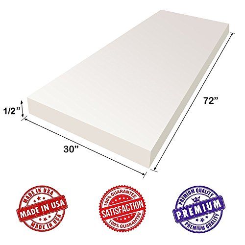  Dream Solutions USA Upholstery Visco Memory Foam Sheet- 12Hx30Wx72L- 2.5 lb Density- Luxury Quality- Good for Sofa Cushion, Mattresses, Wheelchair, Doctor Recomended for Backache & Bed Sores- Dream S