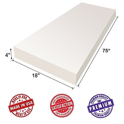  Dream Solutions USA Upholstery Foam Cushion Sheet- 4x18x75-High Density Support-Premium Luxury Quality- Good for Sofa Cushion, Mattresses, Wheelchair, Poker Table, and Much More- by Dream Solutions US