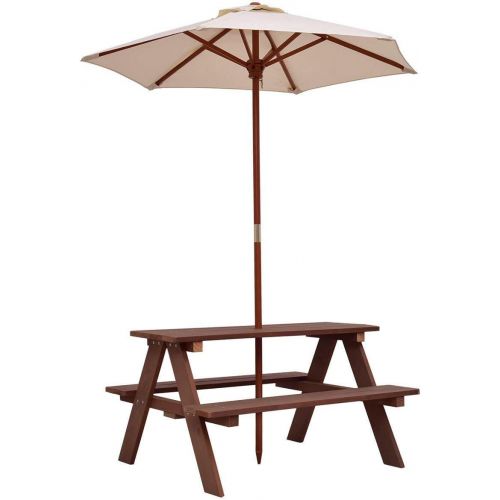  [아마존베스트]DreamHank Outdoor 4-Seat Kids Picnic Table Bench with Umbrella