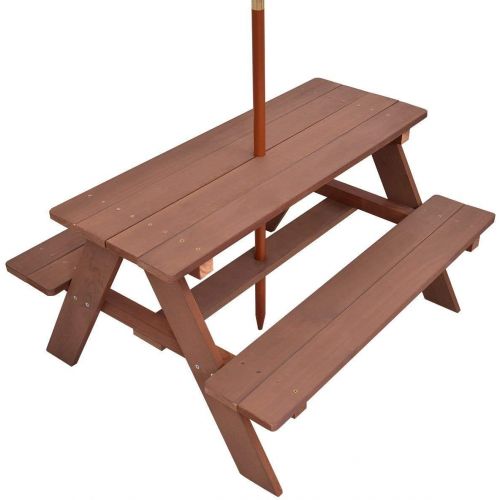  [아마존베스트]DreamHank Outdoor 4-Seat Kids Picnic Table Bench with Umbrella