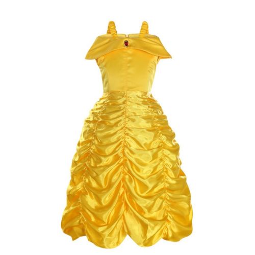  DreamHigh Princess Belle Off Shoulder Layered Costume Dress for Little Girl 2-10 YRS