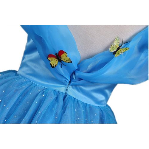  DreamHigh DH Princess Cinderella Butterfly Costume Dress with Cosplay Accessories 3-10 Yrs