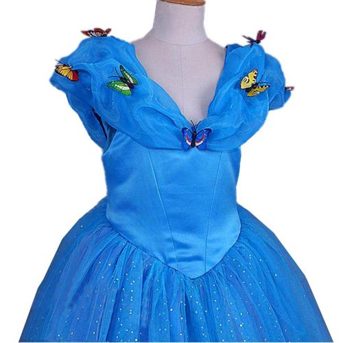  DreamHigh DH Princess Cinderella Butterfly Costume Dress with Cosplay Accessories 3-10 Yrs