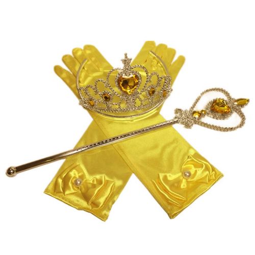  DreamHigh DH Princess Belle Yellow Deluxe Girls Costume Dress with Cosplay Accessories 3-10 Yrs