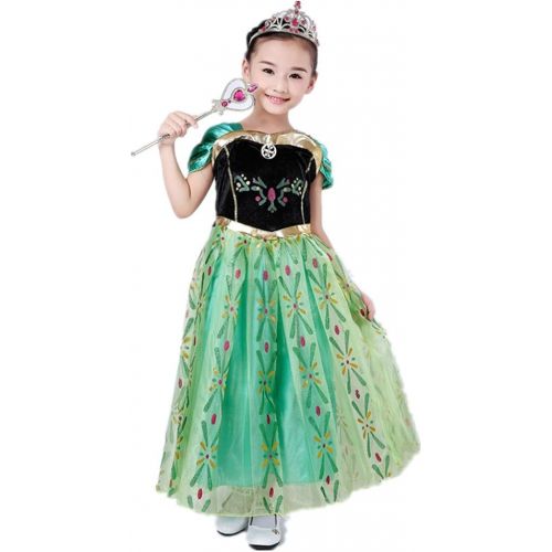  DreamHigh Little Girls Princess Cosplay Costume Dress 2T, 2 Years, Green