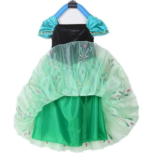  DreamHigh Little Girls Princess Cosplay Costume Dress 2T, 2 Years, Green