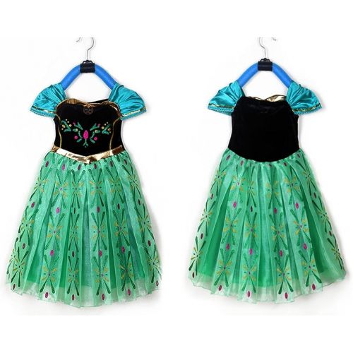  DreamHigh Little Girls Princess Cosplay Costume Dress 2T, 2 Years, Green