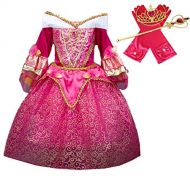 DreamHigh DH Sleeping Beauty Princess Aurora Girls Costume Dress with Cosplay Accessories
