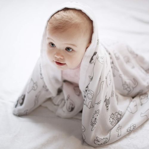  DreamShip Baby Blanket | 4-Layer Breathable Muslin | Hypoallergenic 100% Bamboo Rayon | Baby Receiving Blankets | Perfect Shower Gift | Pre-Washed | for Newborns & Toddlers | 47x47