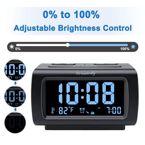 [아마존 핫딜]  [아마존핫딜]DreamSky Decent Alarm Clock Radio with FM Radio, USB Port for Charging, 1.2 Inch Blue Digit Display with Dimmer, Temperature Display, Snooze, Adjustable Alarm Volume, Sleep Timer.