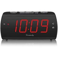 [아마존베스트]DreamSky Digital Alarm Clock Radio with USB Charging Port and FM Radios, Earphone Jack, Large 1.8 Inch LED Display with Dimmer, Snooze, Sleep Timer, Plug in Clock for Bedroom.
