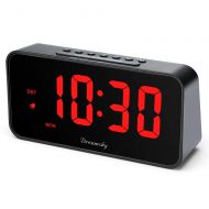 DreamSky 7.3 Inches Large Alarm Clock Radio, FM Clock Radio, 2 Inches Digit Display with Dimmer, USB Charging Port, Adjustable Alarm Volume, Weekday Display, Snooze, Sleep Timer, D