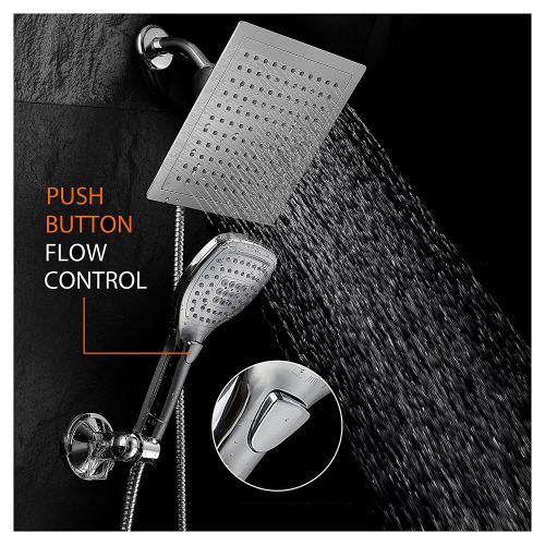  DreamSpa Ultra-Luxury Rainfall Combo with Revolutionary Push-Control Hand Shower (Oval Square)