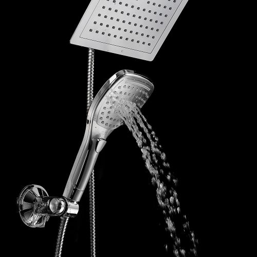  DreamSpa Ultra-Luxury Rainfall Combo with Revolutionary Push-Control Hand Shower (Oval Square)