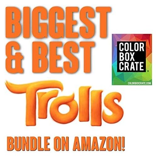  Dreamworks Trolls Coloring Book Toy Set by ColorBoxCrate -7 PACK - Includes Trolls Activity Books, Trolls Puzzle, Trolls Crayons, Trolls Stickers, Trolls Stampers, Trolls Candy for