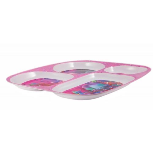  DreamWorks Trolls Trolls Divided Plate for Kids with 4 Compartments, Break-Resistant and BPA-Free