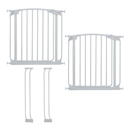  Dreambaby Chelsea Auto Close Security Gate in White Value Pack (Includes 2 Gates and 2 Extensions)