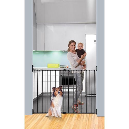  Dreambaby Broadway Extra Wide and Tall Expandable Gate with Track It Technology, White