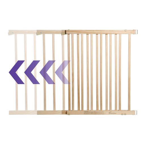  Dreambaby Nelson Expandable Wooden Walk Through GRO-Gate - Perfect for Large Openings and Top of Stairs (Natural)