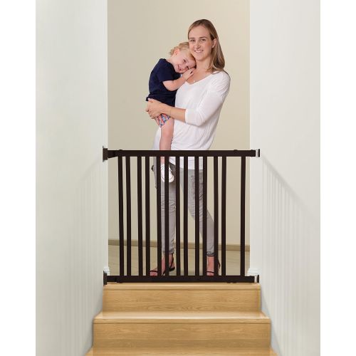  Dreambaby Nelson Expandable Wooden Walk Through GRO-Gate - Perfect for Large Openings and Top of Stairs (Natural)