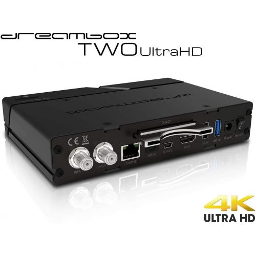 Dreambox 13590 Two Ultra HD BT 2X DVB S2X MIS Tuner 4K 2160p E2 Linux Dual WiFi H.265 HEVC Black