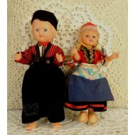 Dreambox4you Vintage Dutch Folk 2 Dolls Girl and Boy Toy, Lassie Boy, Original Costumes, Netherlands Holland Dutch Dolls, Collectibles, Limited Edition