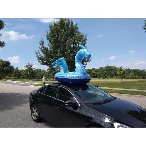 dreambuilderToy Giant Inflatable Dragon Pool Float, Cool ice Dragon raft 9 Feet Long with Faster Valve, Pool Float Floatie Ride On Summer Beach Pool Party Lounge for Kids and Adult