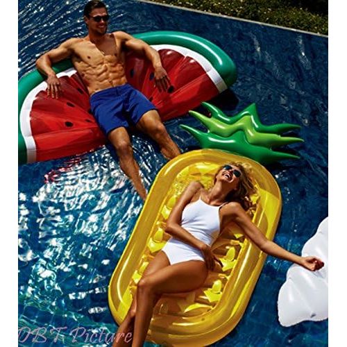  Giant 76 Inflatable Pineapple Pool Party Float Raft Summer Outdoor Swimming Pool Inflatable Floatie Lounge Pool Loungers for Adults & Kids, by DreambuilderToy