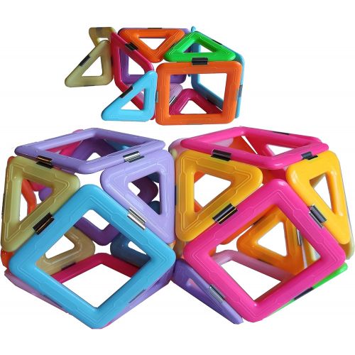  [아마존베스트]Magnetic Tiles Building Blocks Game Set Toys,Magnet Stacking Blocks, Magnetic Tiles for Girls and Boys Birthday Gift by DreambuilderToy (40 PC Set) (Pastel Color)