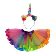 Dreamdanceworks UnicornTutu Skirt Costume for Girls Birthday Party Dress Up Set