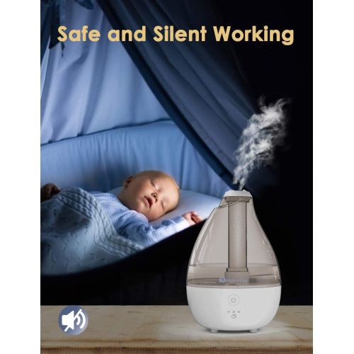  [아마존핫딜][아마존 핫딜] Dreamegg Cool Mist Humidifier- Quiet Humidifiers for Bedroom, Ultrasonic Baby Humidifier with High Low Mist, Optional Timer, Night Light, Last 12-30 Hours, Easy Clean Filterless Air Humidif