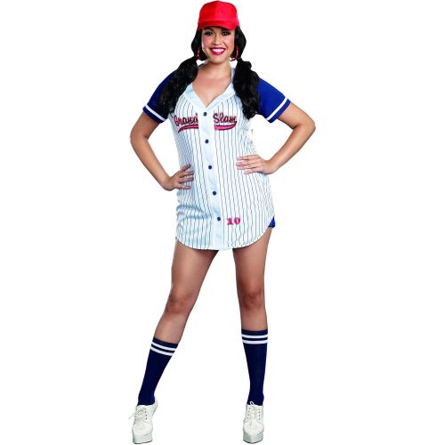  할로윈 용품Dreamgirl Womens Plus-Size Grand Slam Sporty Baseball Costume