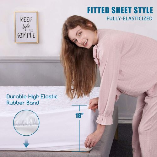  [아마존 핫딜]  [아마존핫딜]Dreaming Wapiti Full Mattress Protector,Premium Hypoallergenic WaterproofProtect Cover with 3D Breathable Cotton Inner Core, White