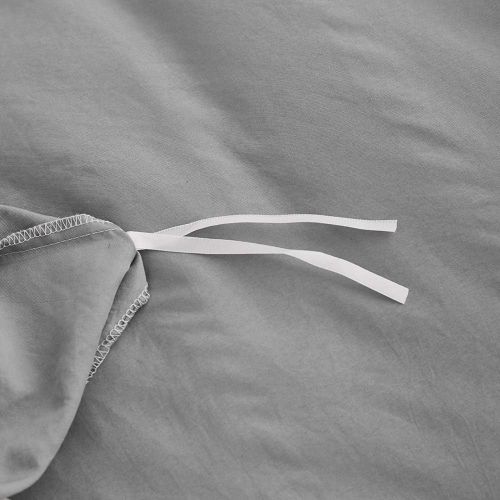  [아마존 핫딜]  [아마존핫딜]Dreaming Wapiti Duvet Cover,100% Washed Microfiber 3pcs Bedding Duvet Cover Set,Solid Color - Soft and Breathable with Zipper Closure & Corner Ties (Light Gray, Queen)