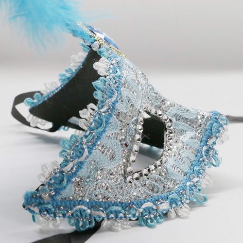  Dreamowl Sequins Lace Floral Mardi Gras Masquerade Costume Feather Mask