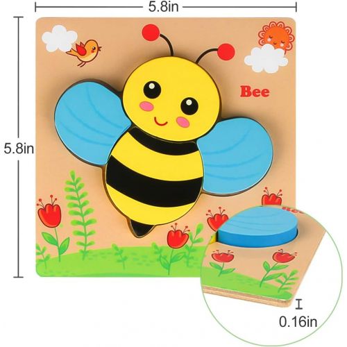  [아마존 핫딜]  [아마존핫딜]Dreampark Wooden Jigsaw Puzzles, [6 Pack] Animal Puzzles for Toddlers Kids 1 2 3 Years Old Educational Toys for Boys and Girls