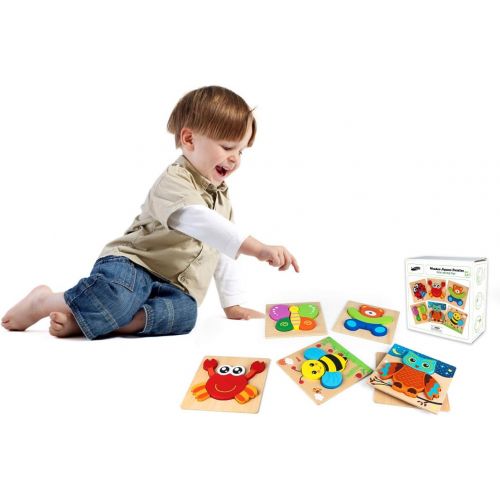  [아마존 핫딜]  [아마존핫딜]Dreampark Wooden Jigsaw Puzzles, [6 Pack] Animal Puzzles for Toddlers Kids 1 2 3 Years Old Educational Toys for Boys and Girls