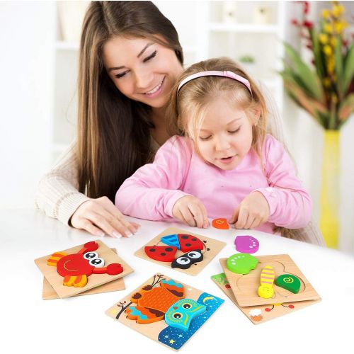  [아마존 핫딜]  [아마존핫딜]Dreampark Wooden Jigsaw Puzzles, [6 Pack] Animal Puzzles for Toddlers Kids 1 2 3 Years Old Educational Toys for Boys and Girls