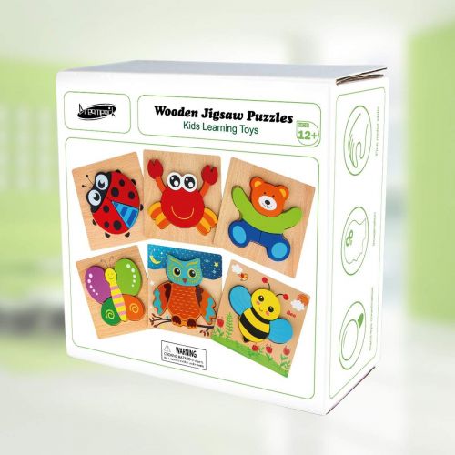  [아마존 핫딜]  [아마존핫딜]Dreampark Wooden Jigsaw Puzzles, [6 Pack] Animal Puzzles for Toddlers Kids 1 2 3 Years Old Educational Toys for Boys and Girls