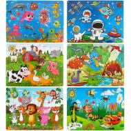 [아마존 핫딜] Dreampark Puzzles for Kids Ages 3-8, 6 Pack Wooden Jigsaw Puzzles 60 Pieces Preschool Educational Learning Toys Set for Boys and Girls