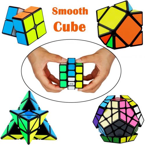  [아마존베스트]Dreampark Speed Cube Set, 5 Pack Magic Cube Bundle - 2x2x2 3x3x3 Pyramid Megaminx Skew Cube Smooth Sticker Cubes Collection Puzzle Toy for Kids