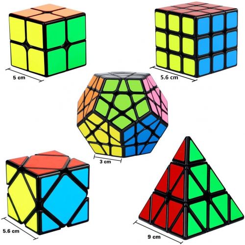  [아마존베스트]Dreampark Speed Cube Set, 5 Pack Magic Cube Bundle - 2x2x2 3x3x3 Pyramid Megaminx Skew Cube Smooth Sticker Cubes Collection Puzzle Toy for Kids