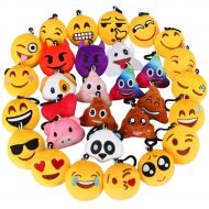 Dreampark Emoji Keychain, Emoji Key Chain Mini Plush Pillows, Party Favors for Kids, Easter Eggs Fillers / Birthday Party Supplies 2 Set of 30