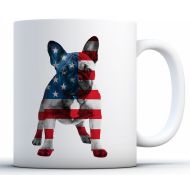 DreamteesUS French Bulldog Mug. USA Flag Coffee Mug. Patriotic Gifts. Patriotic American Gifts