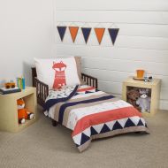 Dreamtown Carters Aztec 4 Piece Toddler Bedding Set, Navy, Cream, Orange, Beige