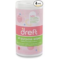 Dreft Multi-Surface All-Purpose Gentle Cleaning Wipes for Baby Toys, Car Seat, High Chair & More, 70 Count (Pack of 4)