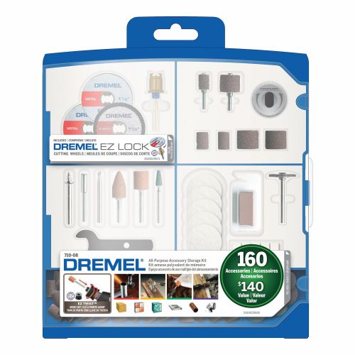  Dremel 710-08 160-Piece Rotary Tool Accessory Kit With Plastic Storage Case
