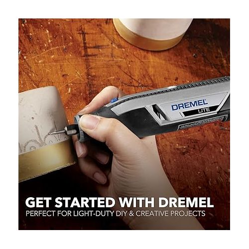  Dremel Lite 7760 N/10 4V Li-Ion Cordless Rotary Tool Variable Speed Multi-Purpose Rotary Tool Kit, USB Charging, Easy Accessory Changes - Perfect For Light-Duty DIY & Crafting