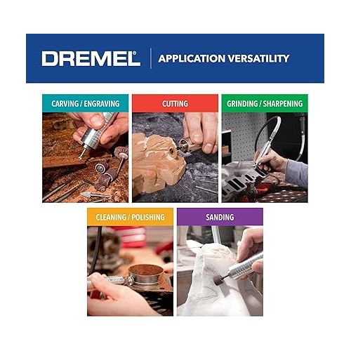  Dremel 9100-21 Fortiflex 2.5 Amp Flex Shaft Powerful Rotary Tool Kit- Hands-Free Speed Control for Precision Crafts & Projects, Detail Sander, Polisher, Engraver, Etcher, Gray